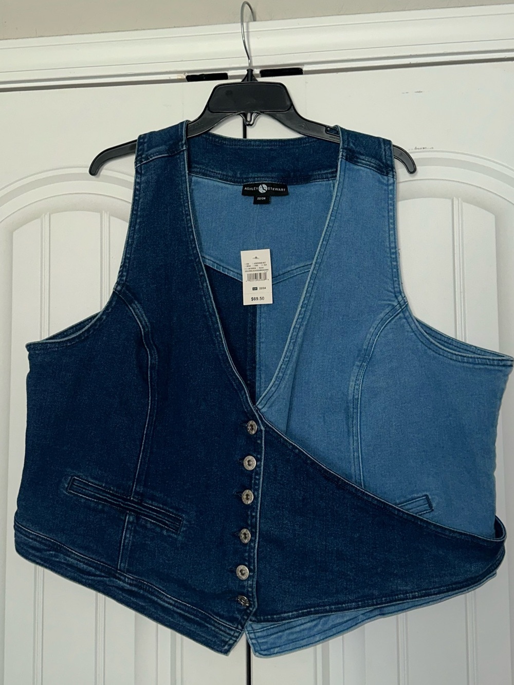 Denim Color block Vest